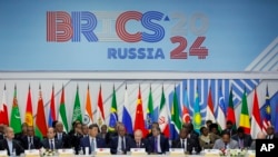 La Cumbre del grupo BRICS en Kazán, Rusia, el 24 de octubre de 2024. (Maxim Shemetov, Pool Photo vía AP)