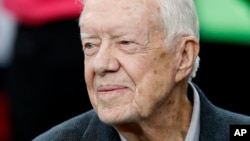 El expresidente de EEUU Jimmy Carter en una foto de octubre de 2016. (AP/John Bazemore, File)